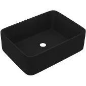 vidaXL Wastafel 41x30x12 cm keramiek matzwart