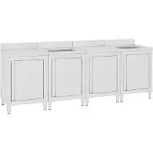 vidaXL Wastafelkast commercieel 240x60x96 cm roestvrij staal