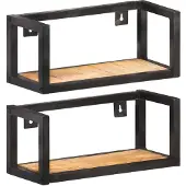 vidaXL Wandschappen 2 st 40 cm ruw mangohout