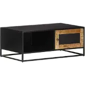 vidaXL Salontafel 90x50x35 cm ruw mangohout