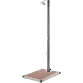 vidaXL Buitendouche met bruine basis 220 cm roestvrij staal