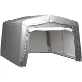 vidaXL Opslagtent 370x370 cm staal grijs
