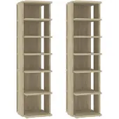 vidaXL Schoenenkasten 2 st 27,5x27x102 cm sonoma eikenkleurig
