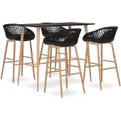 vidaXL 5-delige barset, zwart
