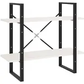 vidaXL Boekenkast met 2 schappen 80x30x70 cm massief grenenhout wit