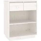 vidaXL Wandkast 60x34x75 cm massief grenenhout wit
