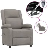 vidaXL Fauteuil verstelbaar elektrisch stof taupe