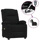 vidaXL Massagestoel elektrisch stof zwart
