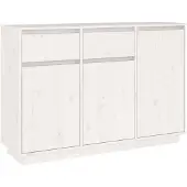 vidaXL Dressoir 110x34x75 cm massief grenenhout wit