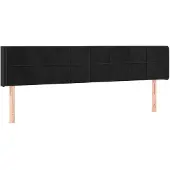 vidaXL Hoofdbord met randen 203x16x78/88 cm fluweel zwart