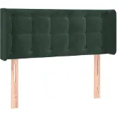vidaXL Hoofdbord met randen 93x16x78/88 cm fluweel donkergroen