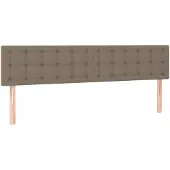 vidaXL Hoofdborden 200x5x78/88 cm stof taupe