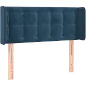 vidaXL Hoofdbord met randen 93x16x78/88 cm fluweel donkerblauw