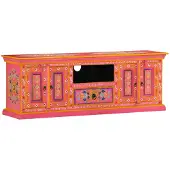 vidaXL Tv-meubel 110x30x40 cm massief mangohout roze