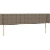 vidaXL Hoofdbord met randen 203x16x78/88 cm stof taupe