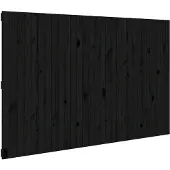 vidaXL Wandhoofdbord 185x3x110 cm massief grenenhout zwart