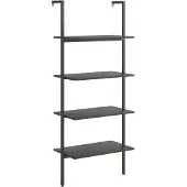 vidaXL Ladderrek met 4 schappen 64x35x152,5 cm zwart