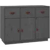 vidaXL Dressoir 100x40x75 cm massief grenenhout grijs