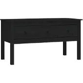 vidaXL Salontafel 102x49x55 cm massief grenenhout zwart