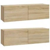vidaXL Tv-wandmeubels 2 st 100x30x30 cm hout sonoma eikenkleurig