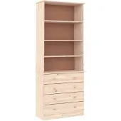 vidaXL Boekenkast met lades ALTA 77x35x186,5 cm massief grenenhout
