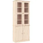 vidaXL Vitrinekast ALTA 77x35x186,5 cm massief grenenhout