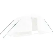 vidaXL Kas met stalen frame, wit, 10 m², 5x2x2,3 m