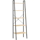 vidaXL Opbergmeubel met 5 lagen 56x35x174 cm lichtbruin en zwart