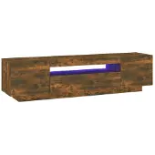 vidaXL Tv-meubel met LED-verlichting 160x35x40 cm gerookt eikenkleurig