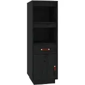vidaXL Hoge kast 34x40x108,5 cm massief grenenhout zwart