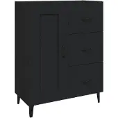 vidaXL Dressoir 69,5x34x90 cm bewerkt hout zwart
