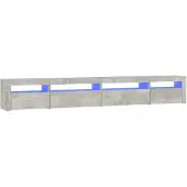 vidaXL Tv-meubel met LED-verlichting 270x35x40 cm betongrijs