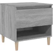 vidaXL Nachtkastje 50x46x50 cm bewerkt hout grijs sonoma eikenkleur