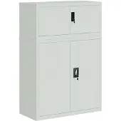 vidaXL Archiefkast 90x40x130 cm staal lichtgrijs