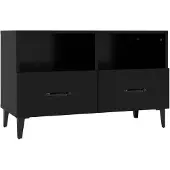 vidaXL Tv-meubel 80x36x50 cm bewerkt hout zwart