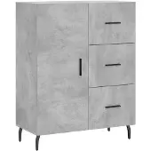 vidaXL Dressoir 69,5x34x90 cm bewerkt hout betongrijs