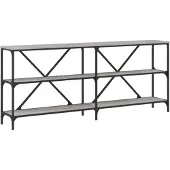 vidaXL Wandtafel 180x30x75 cm bewerkt hout en ijzer grijs sonoma eiken