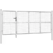 vidaXL Tuinhek van gaas zilverkleurig 350x125 cm gegalvaniseerd staal