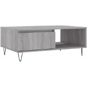 vidaXL Salontafel 90x60x35 cm bewerkt hout grijs sonoma eikenkleurig