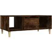 vidaXL Salontafel 90x50x36,5 cm bewerkt hout gerookt eikenkleurig