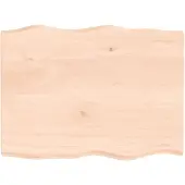 vidaXL Tafelblad natuurlijke rand 80x60x(2-4) cm massief eikenhout
