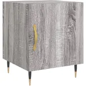 vidaXL Nachtkastje 40x40x50 cm bewerkt hout grijs sonoma eikenkleurig