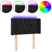 vidaXL Hoofdbord LED 83x16x78/88 cm fluweel zwart