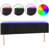 vidaXL Hoofdbord LED 203x16x78/88 cm fluweel zwart