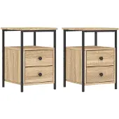 vidaXL Nachtkastjes 2 st 34x35,5x50 cm sonoma eikenkleurig