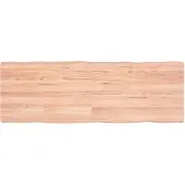 vidaXL Tafelblad natuurlijke rand 120x40x(2-4)cm eikenhout lichtbruin