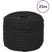vidaXL Boottouw 12 mm 25 m polypropeen zwart