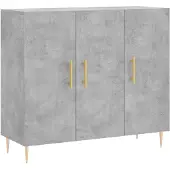 vidaXL Dressoir 90x34x80 cm bewerkt hout betongrijs