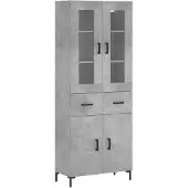 vidaXL Hoge kast 69,5x34x180 cm bewerkt hout betongrijs