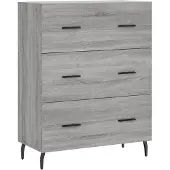 vidaXL Dressoir 69,5x34x90 cm bewerkt hout grijs sonoma eikenkleurig